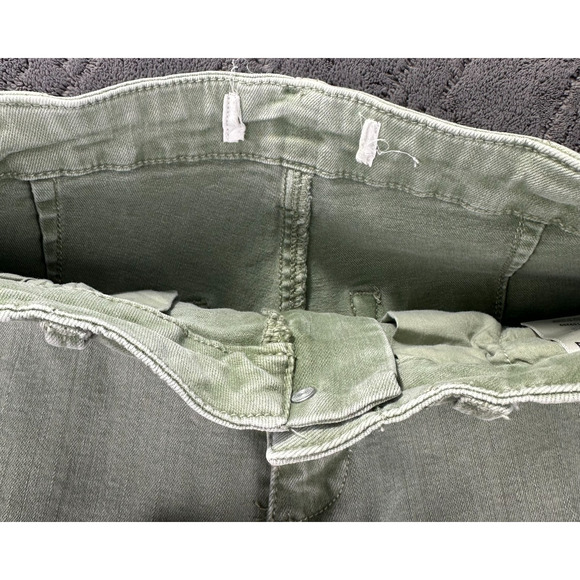 Risen High Rise Side Twill Tape Detail Straight Pants Jeans 5 army‎ green soft! - Picture 9 of 11